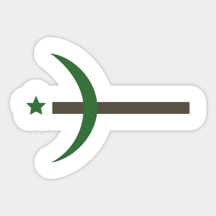 Combination of Crescent with Cross religious symbols in flat design icon Sticker